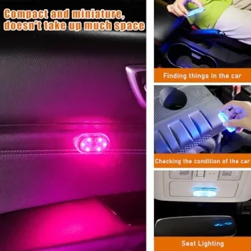 Augeny LED Interior Car Lights - 7 Color Portable Rechargeable