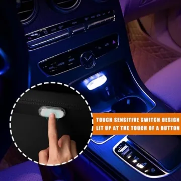 Augeny LED Interior Car Lights - 7 Color Portable Rechargeable