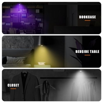 Augeny LED Interior Car Lights - 7 Color Portable Rechargeable