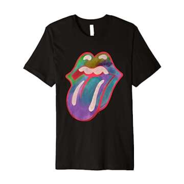 The Rolling Stones Colors Tongue Premium T-Shirt | Authentic Bravado Merch