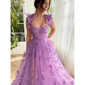 PEIYJYUSP Sage Green Lace Appliques Prom Dresses for Women Tulle Princess Prom Dress Long Ball Gown ...