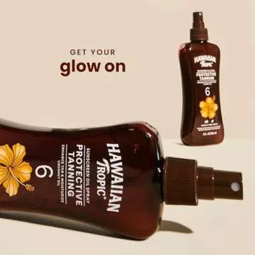Hawaiian Tropic Island Tanning Oil Spray Sunscreen SPF 6, 8oz | Tanning Sunscreen, Tanning Oil with ...