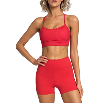 IWEMEK Workout Sets for Women 2 Piece Yoga Tracksuits Outfits High Waisted Running Biker Shorts with...