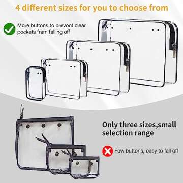 DABASHAN 4 Packs Clear Bogg Beach Tote Bag Accessories - Perfect for Travel and Organization