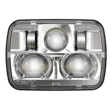 J.W. SPEAKER 12-24V DOT/ECE LED RHT High & Low Beam Headlight with Chrome Inner Bezel