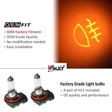 Winjet Fog Lights Compatible with [2006 2007 Honda Accord] Driving Fog Lights + Switch + Wiring Kit