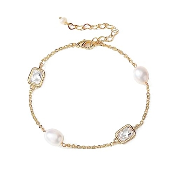 XYJZXY Gold Tiny Pearl Bracelet for Elegant Style