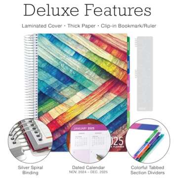 Deluxe 2025 Planner, 8.5"x11": 14 Months (November 2024 - December 2025), Includes Page Tabs, Bookma...