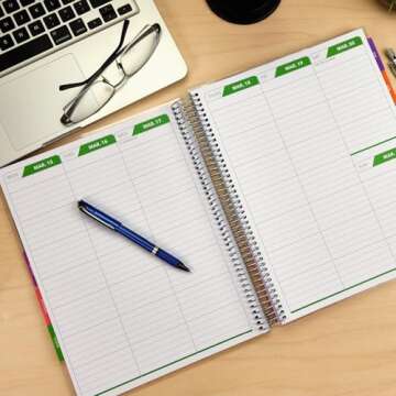 Deluxe 2025 Planner, 8.5"x11": 14 Months (November 2024 - December 2025), Includes Page Tabs, Bookmark, Planning Stickers, Pocket Folder Daily Weekly Monthly Planner Yearly Agenda (Rainbow Oak)