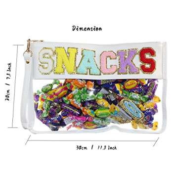 Leziazany Monogram Clear Makeup letter Bag transparent Travel Stadium letter bags Snack Pouch Clear ...