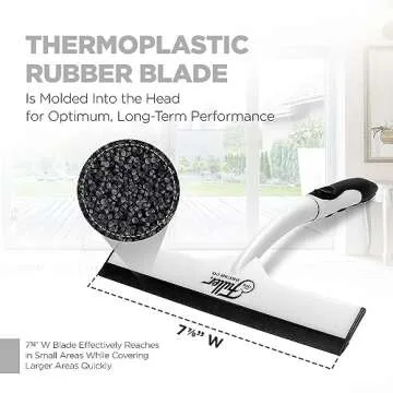 Fuller Brush Easy Grip Handheld Squeegee - For Shower Walls, Doors, Tub Surfaces, Windows, Mirrors & Windshields - ThermoPlastic Rubber Blade - Comfort Grip Handle with built-in finger groove