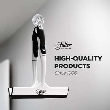 Fuller Brush Easy Grip Handheld Squeegee - For Shower Walls, Doors, Tub Surfaces, Windows, Mirrors & Windshields - ThermoPlastic Rubber Blade - Comfort Grip Handle with built-in finger groove