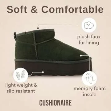 Stylish CUSHIONAIRE Women's Platform Ankle Boots