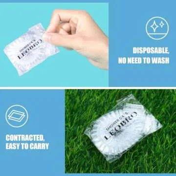 LEOBRO Disposable Shower Caps - 80pcs Waterproof Hair Covers