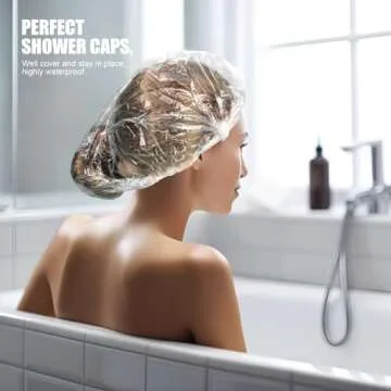 LEOBRO Disposable Shower Caps - 80pcs Waterproof Hair Covers