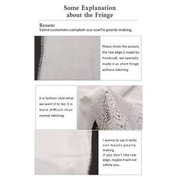 Women Soft Lace Infinity Scarf – 2018 New Design Plain Solid Thin Lightweight Loop White Scarf For Women Wrap Shawl Spring Summer, Ideal Gift, Fashion, Soft, Elegant, Light