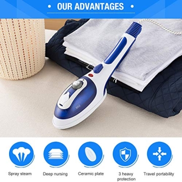 Portable 800W Garment Steamer for Effortless Removal of Wrinkles
