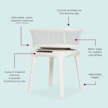 4moms MamaRoo Sleep Bassinet with Adjustable Features