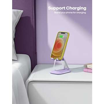 Lamicall Adjustable Purple Phone Stand - Perfect for All Phones