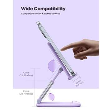 Lamicall Adjustable Purple Phone Stand - Perfect for All Phones