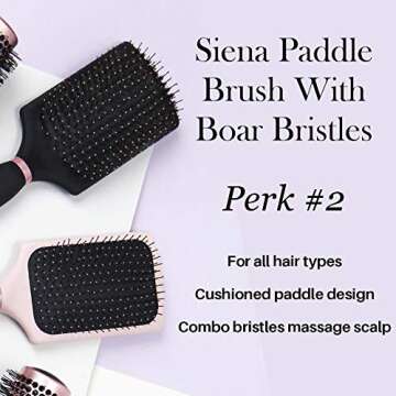 L’ange Hair Siena Paddle Brush for Easy Detangling
