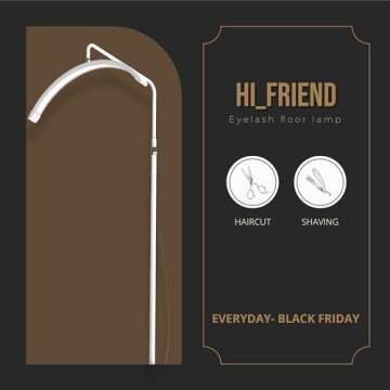 Hi_friend 23 inch Half Moon Lamp, Portable Esthetician Lash Light for Lash Tech, Bright Eyelash Exte...