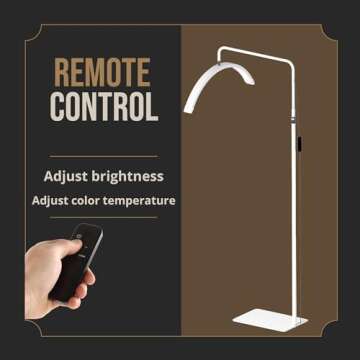 Hi_friend 23 inch Half Moon Lamp, Portable Esthetician Lash Light for Lash Tech, Bright Eyelash Extension Arched LED Floor Light, Lashing Lamp for Beauty, Skincare, Lashes