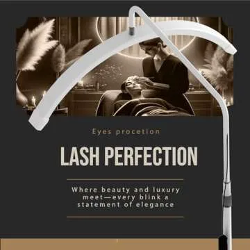 Hi_friend 23 inch Half Moon Lamp, Portable Esthetician Lash Light for Lash Tech, Bright Eyelash Extension Arched LED Floor Light, Lashing Lamp for Beauty, Skincare, Lashes