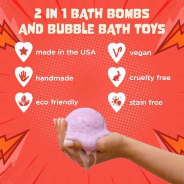 Magical Superhero Bath Bombs with Surprise Toys for Kids