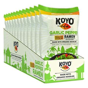 Koyo Reduced Sodium Garlic and Pepper Ramen Organic Noodles