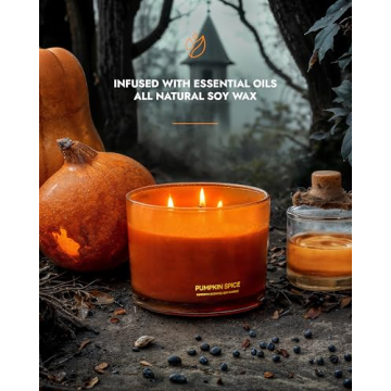 PumS Candle - 100% Soy Wax - Halloween Fall Candle Gift for Men and Women