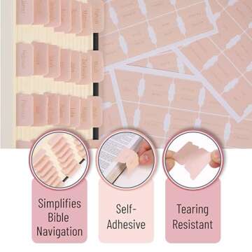 Mr. Pen- Bible Tabs, 75 Tabs, Metallic Gold Lettering, Laminated Bible Tabs for Women and Men, Bible Tabs for Study Bible, Bible Index Tabs, Bible Book Tabs, Bible Labels Tabs, Mr Pen Bible Tabs