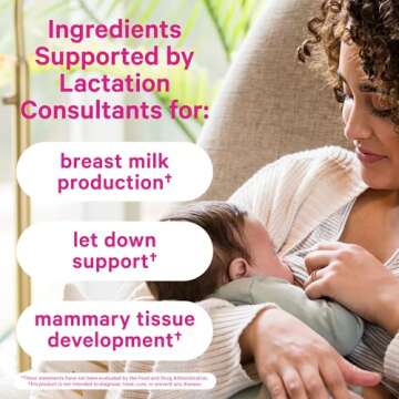 Pink Stork Total Lactation Supplement Without Fenugreek, Support Breast Milk Supply with Organic Alfalfa & Milk Thistle, Postpartum Breastfeeding Essentials - 60 Capsules, 1 Month Supply
