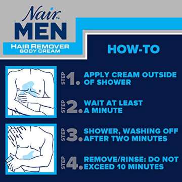 Nair Men's Hair Removal Cream, Body Hair Remover for Men, 13 Oz Bottle