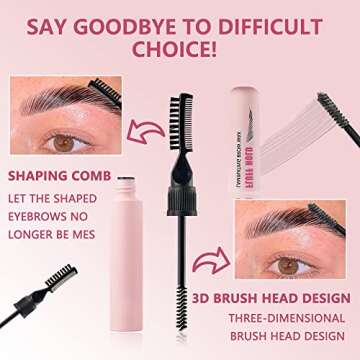 Eyebrow Sculpt Gel Wax Hybrid, Clear Brow Freeze Shaping Wax Pen for Holding Brow in Place, 4D Brow ...