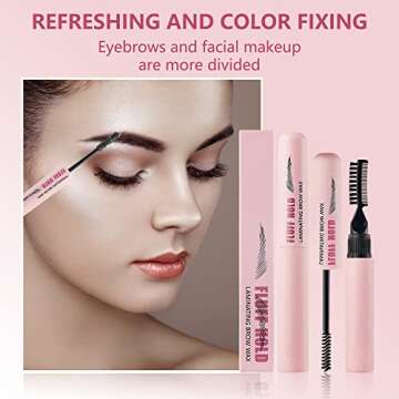 Eyebrow Sculpt Gel Wax Hybrid, Clear Brow Freeze Shaping Wax Pen for Holding Brow in Place, 4D Brow Makeup Styling Glue, Long Lasting Waterproof Brow Setting Gel, Eyebrow Makeup Balm Pomade Cosmetics