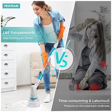 FRUITEAM Electric Spin Scrubber for Effortless Cleaning