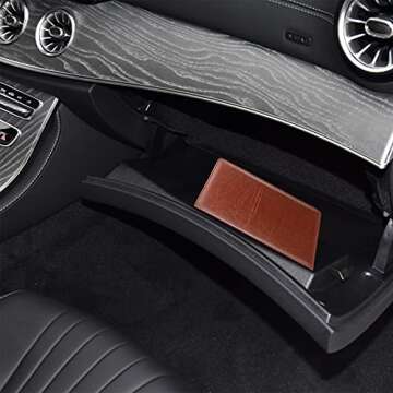 LumiMokki Premium Leather Car Registration & Insurance Card Holder with Magnetic Shut, Vehicle Glove Box Car Organizer - For Documents, Cards, License (Brown)