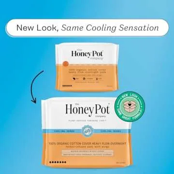 The Honey Pot Company - Herbal Sanitary Pads for Women - Heavy Flow Overnight w/Wings - Infused w/Es...