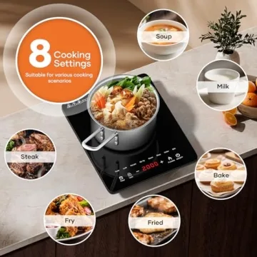 1200W Portable Induction Cooktop - Efficient Cooking Solution with Timer and Touch Control