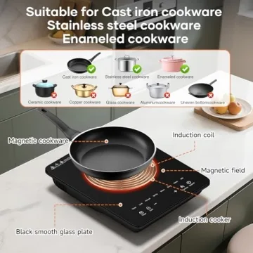 1200W Portable Induction Cooktop with Timer Control