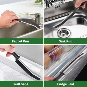 2 Pcs Versatile Crevice Cleaning Brush for Bathroom and Kitchen