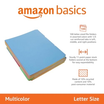 Efficient Amazon Basics Letter Size File Folders - 100 Pack