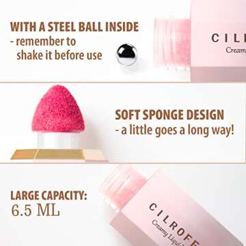 Cilrofelr Soft Cream Liquid Blush, Creamy Blush Makeup for Cheek, Dewy Finish, Buildable Pigment, Lightweight, Long Lasting, For Natural-looking Flush & Everyday Wear - Alluring (0.22 fl. oz.)