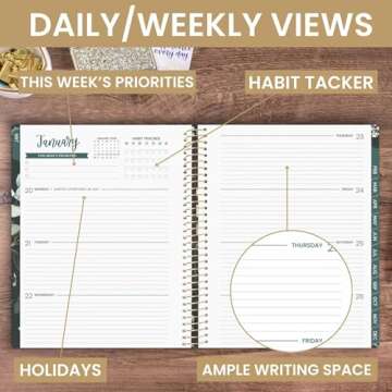 bloom daily planners 2025 (8.5" x 11") Calendar Year Day Planner (January 2025 - December 2025) - We...