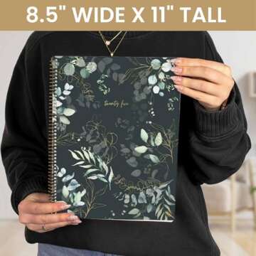 bloom daily planners 2025 (8.5" x 11") Calendar Year Day Planner (January 2025 - December 2025) - Weekly/Monthly Dated Agenda Organizer with Stickers & Tabs - Eucalyptus, Green
