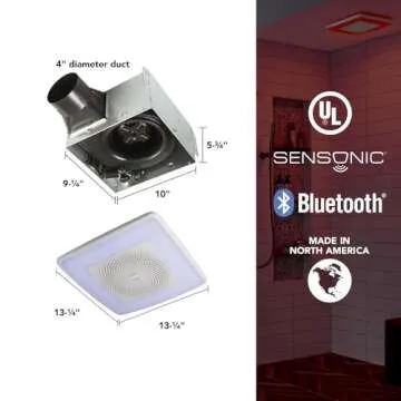 Broan-NuTone SPK110RGBL Bathroom Fan with LED & Speaker