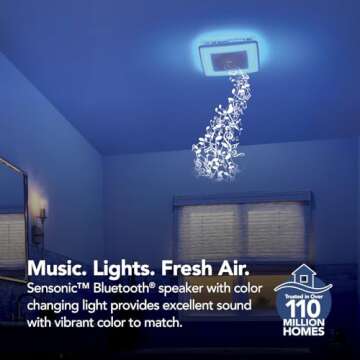 Broan-NuTone SPK110RGBL Bathroom Fan with LED & Speaker