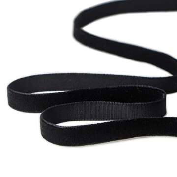 Ribbli Polyester Black Velvet Ribbon,3/8 Inch,10-Yard Spool,Use for Choker,Gift Wrapping,Floral Bouquets, Boutonnieres