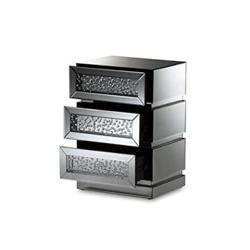 Sabrina Glamour 3-Drawer Nightstand for Elegant Interiors